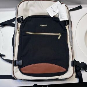 Lacoste Black and Tan Men's Backpack